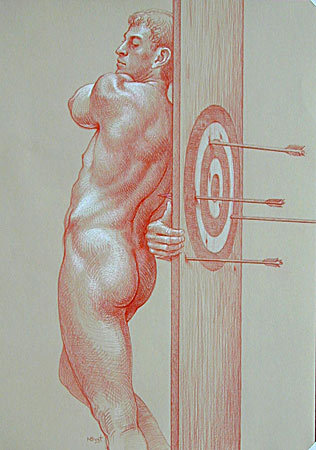   Michael Bergt | St. Sebastian | 2000 | 20 x 14" | colored pencil, gouache on paper  