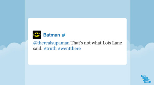 latenightjimmy:  Batman and Superman Tweet adult photos