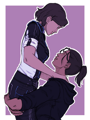 Samantha Traynor and Shepard from Mass Effect 3 for @chieromantic ! You can donate to my ko-fi 