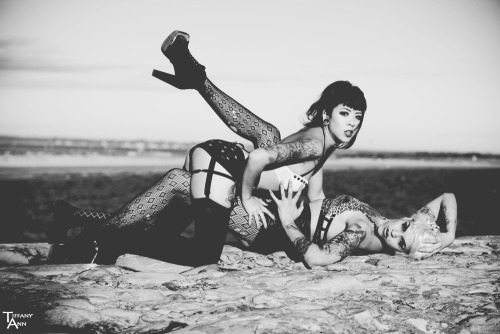 misschelseadeville:  Models: Chelsea Deville & Mulan DDesigner: Sweet Sweet Lust Check out Sweet Sweet Lust on Etsy for leg garters, body cages, the like and more to come! http://www.etsy.com/shop/sweetsweetlust 