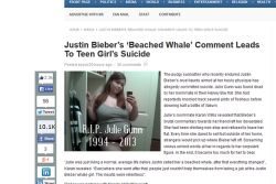 flarekristofferson:  cryotechnics:  Hey remember that girl  Justin Beiber made fun of for her weight? This happened. You went and fucked up now boy. Article here. http://nationalreport.net/justin-biebers-beached-whale-comment-leads-teen-girls-suicide/