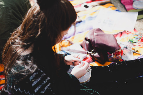 Crafting with new friends in the park yesterday. // Phoenix - Encanto Park