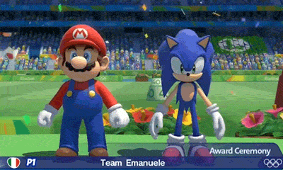 sonichedgeblog:Unique special team animations when Mario & Sonic characters team up in Olympics 