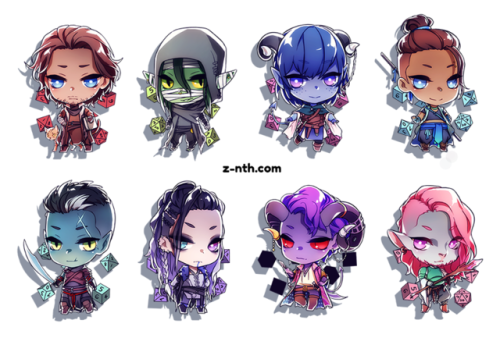 critical rolemighty nein | clear acrylic standees/keychains[available for purchase here!]