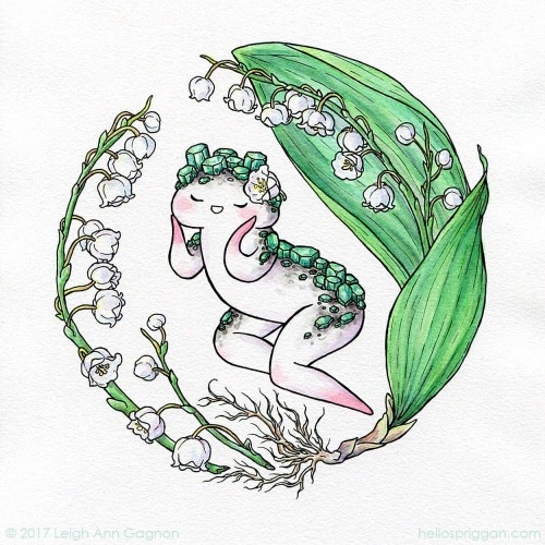 #Throwback to my 2017 piece “Lily of the Valley & Emerald”, part of my birthstone/bi