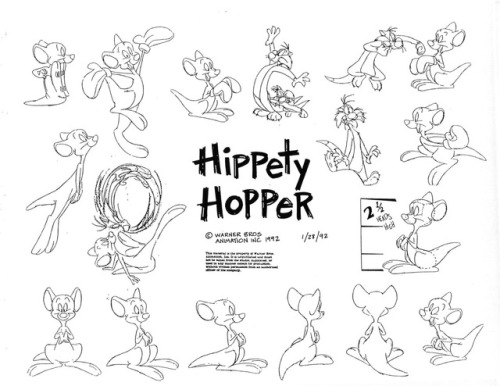 Even more Looney Tunes/Merrie Melodies model sheets. They are for: Tweety, Pepé Le Pew, Miss Prissy 