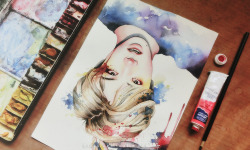 eteru-art:  Takuya Watercolor portraitSpeed