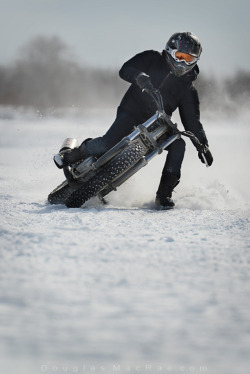 douglas-macrae:  Patrick on the Champion/ Rotax flat tracker out on some late season lake ice ©Douglas MacRae 