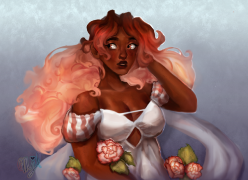 Fanart of Begonia from @velocesmells webcomic: “Countdown to Countdown” 