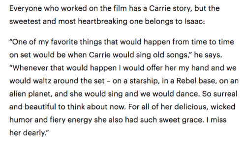 sashayed:Everyone who worked on the film has a Carrie story, but the sweetest and most heartbreaking