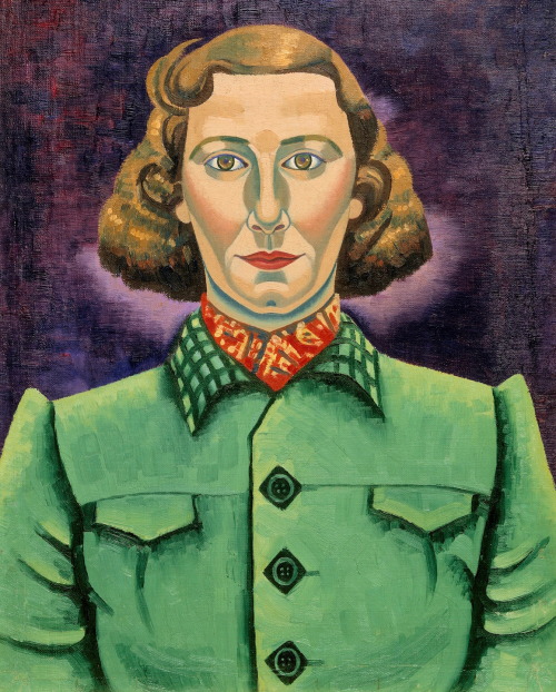 Rita Angus, Self Portrait in Green Jacket, 1936-1937