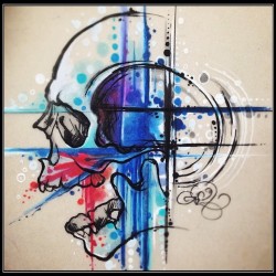 a-i-m-l:  Prisma skull #Prisma #sketching