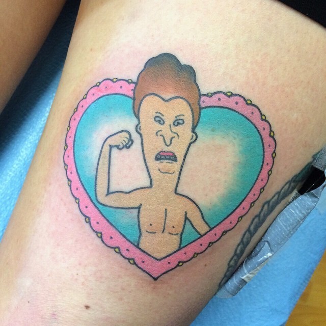 alexstrangler:Butthead on tattoo giveaway winner @ewcaitlin