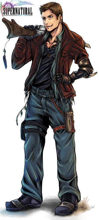 seraphlimonade:Here’s Dean Winchester: Tetsuya Nomura Style ( Final Fantasy Character Design) 