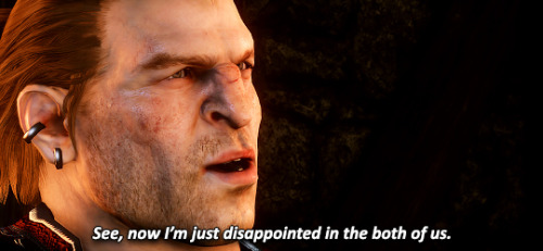 incorrectdragonage:  Varric: Look, let’s just agree to say ‘I’m sorry’ on a count of three. One… two… three…Cassandra: Varric: Varric: See, now I’m just disappointed in the both of us.