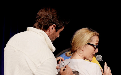 gilliankatic:Gillian Anderson and David Duchovny onstage during Wizard World Comic Con Chicago 2016 