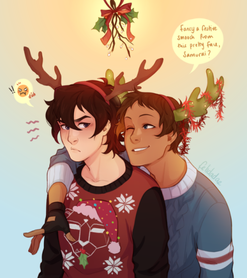 hachidraws:Lance, back at it again with the smooth pickup lines; this time with mistletoe as his win