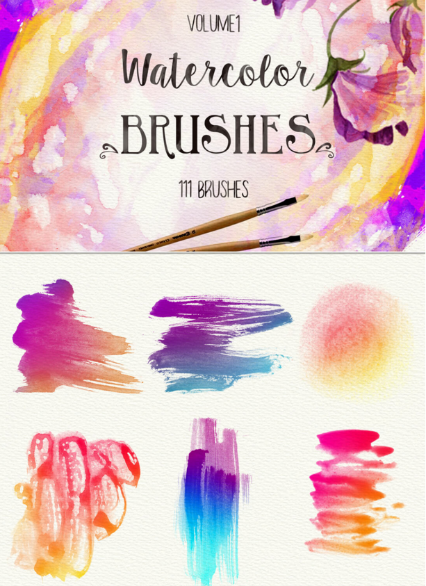 goodtypography:  350+ Watercolor Design Elements &amp; 100+ Stamp Brushes - 51%