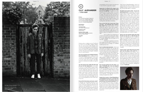 OLLY ALEXANDER INTERVIEW PUBLISHED IN FIASCO MAGAZINE ISSUE 23 (DECEMBER 2012)