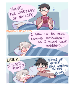 randomsplashes:  randomsplashes: headcanon: victor totally dreams about his wedding vows while sleeping   😏     😏   (redbubble) bonus: victor’s been keeping count of how many vows he’s written lmao