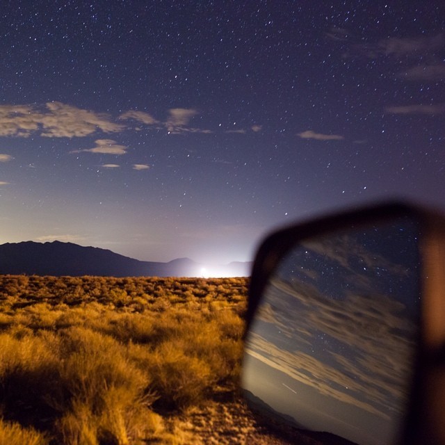 Pausing to take in some late night #stars during a #desert road trip this week. #campvibes