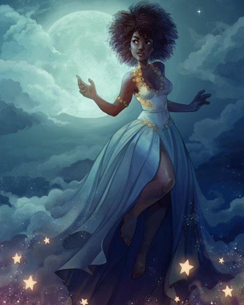 nubiamancy:  “Lady Of The Sky”, illustrated by @eliesindigne aka @baewall.