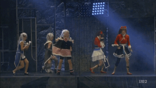 thots-n-prayers-2137: Stage play -  Ui, Mitama, Mifuyu and the Amane sisters dancing