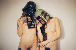 derekwoodsphotography:  Make Star Love not Star Wars.   Julie and Jacs Fishburne. LA. 2014. Leica M6 89.  Derek Woods / Website / Instagram /Facebook / Etsy  May the Fourth be with you!