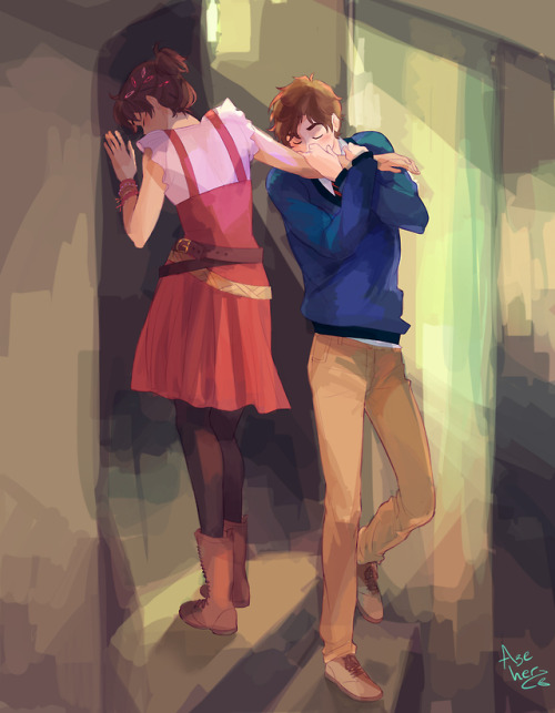 maggie-stiefvater: azeher: The Meeting on the Turret Stairs. Commission for @lisapizza x