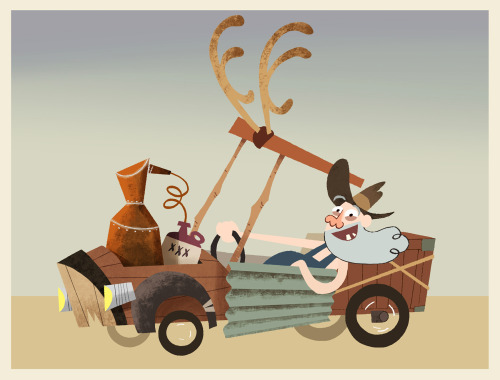 Progress on &hellip;Rusty’s Moonshine Vehicular. Soon to be animated in After Effects