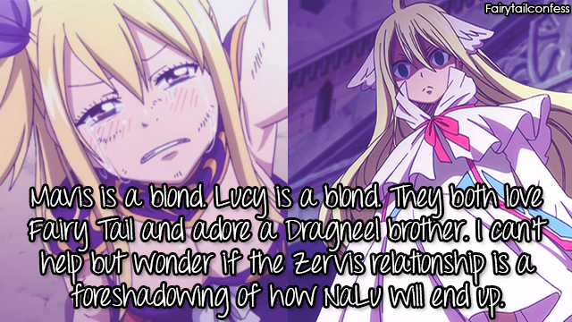 fairytailconfess:  Mavis is a blond. Lucy is a blond. They both love Fairy Tail and