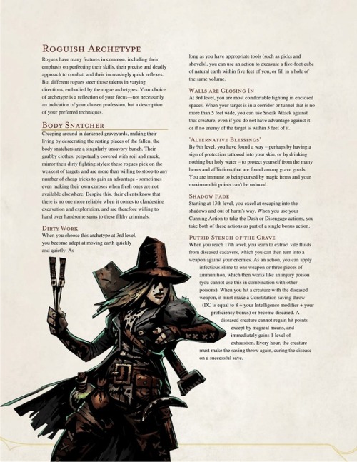 we-are-rogue: Homebrew Roguish Archetypes by The Middle Finger of VecnaAcrobat Arachnoid Stalker (Re