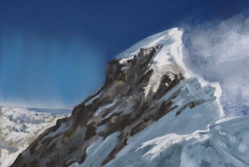 Everest quick paint #mteverest #everest #mountain #digitalart #digitalpainting #illustration #landsc