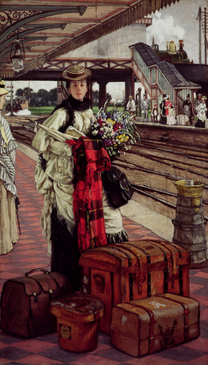 Waiting at the Station (Willesden Junction, 1874), by James Tissot (France, 1836-1902). Dunedin Publ