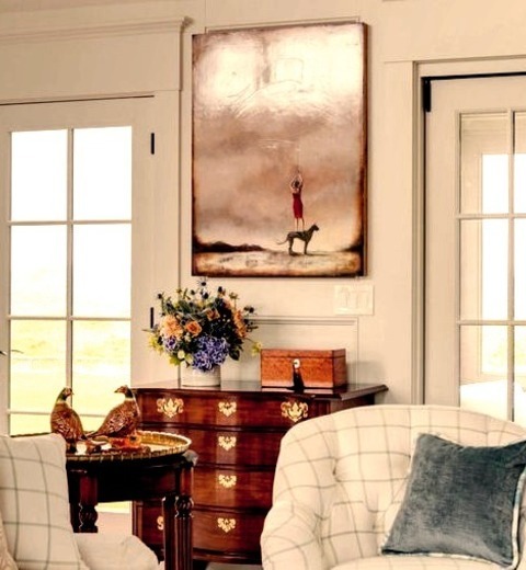 Formal - Living RoomExample Of A Large Farmhouse Formal And Open Concept Medium Tone Wood Floor Living