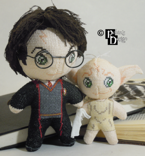 Dobby is here to help Harry Potter. I made this cross stitched doll in scale to my earlier Harry Pot