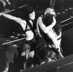 hotbitchgaga:  mileycryrus:  miley making out with one of britney’s dancers  im starting to like her god dammit.  