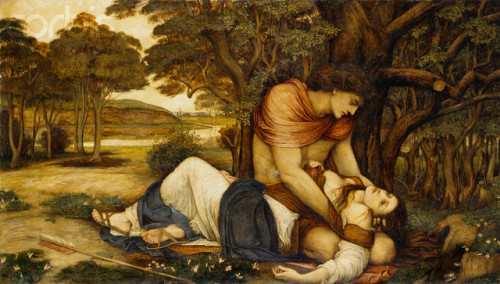 Procris and Cephalus by John Roddam Spencer Stanhope, 1872