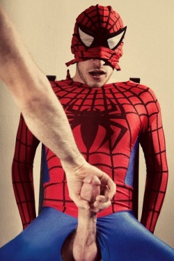 cutdickinmyspeedo:  Spidey lacks a frenulum. It was carefully clipped out.  A true superhero 