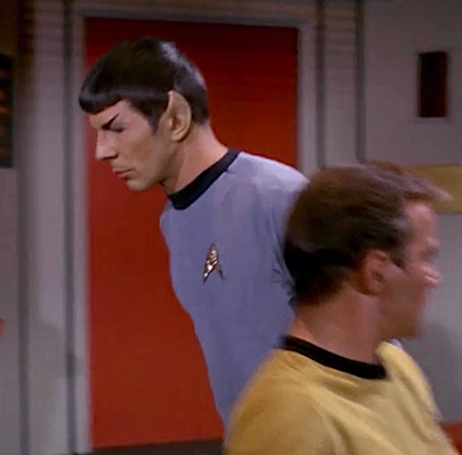 spatscolombo:That one time when Spock finally fell for one of Kirk’s conversational traps and accide