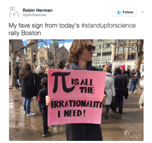 rabbitindisguise:  refinery29:  The Stand Up for Science protest today proved that any time a massive group of scientists gets together to tell you something you should pay attention The Boston Globe reports that hundreds assembled in Copley Square to