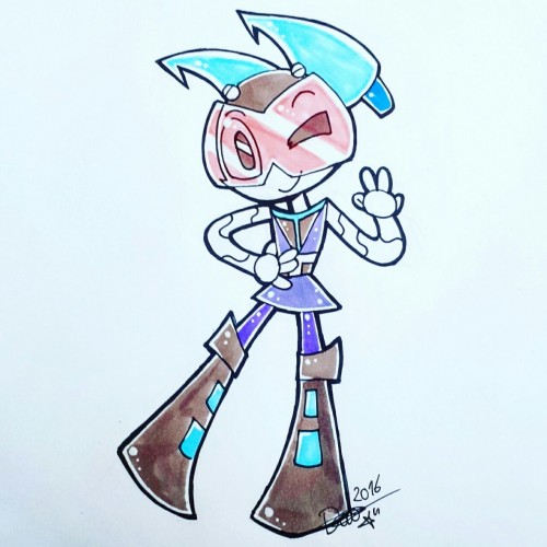 My Life As A Teenage Robot fanart that I made!! It&rsquo;s a regular drawing of Jenny and one of