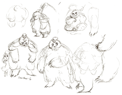 gracekraft:  Still working on his design, but this is Tryss’ grandfather.  He looks big and gruff but he loves his granddaughter dearly and is very protective of her. The most recent design/concept notes I had for him were “massive bear owl samurai”