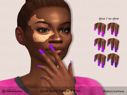 Glow Nails Set mesh editbasegame4 green tones3 blue tones3 purple / pink tones3 red / orange tonest