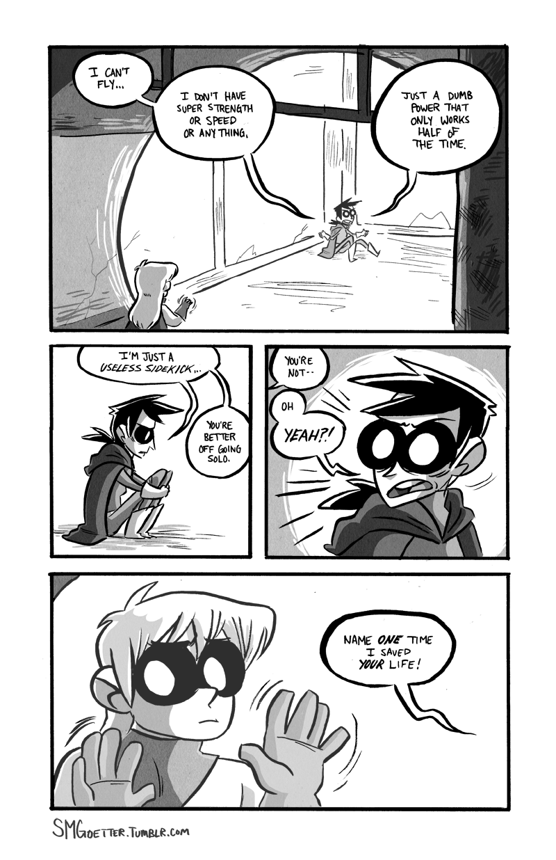 smgoetter:  “Just A Sidekick” I drew this back in 2015 for the Oath anthology!