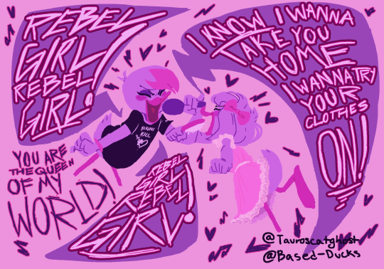 based-ducks:I feel bad neglecting weblena lately, especially since it IS weblena month. So here’s a piece inspired by the song rebel girl by bikini kill!