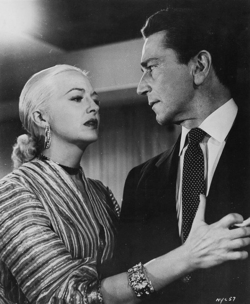 Marilyn Maxwell and Richard Conte in New York Confidential, 1955