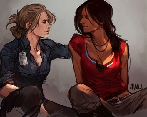 avali: Finished speedpaint of Elena and Chloe from Uncharted! thanks to everyone who sat in and kept