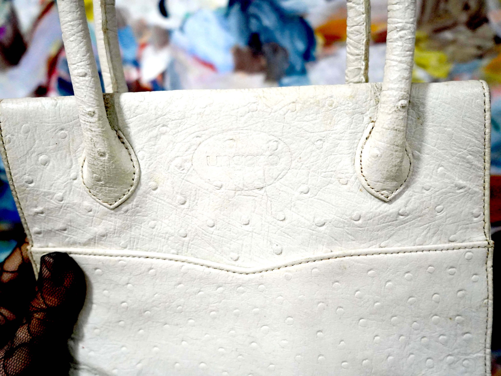 Japanese middle-aged gray-blue leather high-grade ostrich leather half-moon  mini bag handbag famous brand second-hand vintage - Shop Mr.Travel Genius  Antique shop Messenger Bags & Sling Bags - Pinkoi