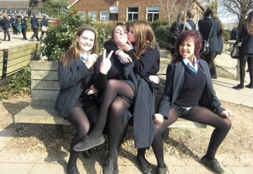 unashamedinpantyhose: one girl challenges the photographer. but before she realizes it, her panties 